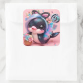 Sticker Carré Dauphin mignon (Sac)