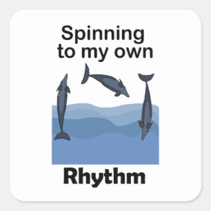 Sticker Carré Dauphin Spinner Tournant Sur Mon Propre Rythme Cit