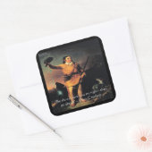 Sticker Carré Davy Crocket "Go Ahead" Citation de sagesse (Enveloppe)