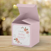 Sticker Carré de Baby shower rose floral