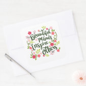 Sticker Carré De Beaux Esprits Inspirer D'Autres Citer Sceau Sti (Enveloppe)