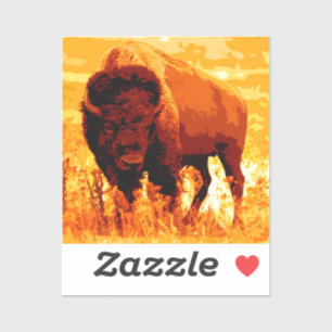 Sticker Carré de bison/buffle