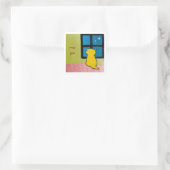 Sticker Carré de chat Miss You Baby (Sac)