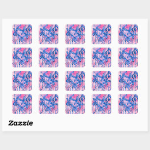 Sticker Carré de ciel rose