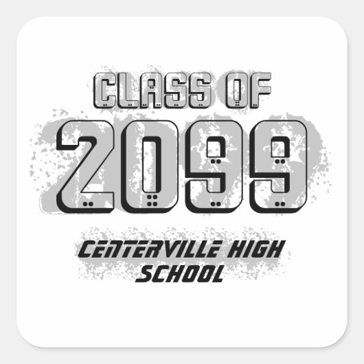 Sticker Carré de classe moderne noire (Devant)