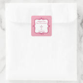 Sticker Carré de communion rose (Sac)