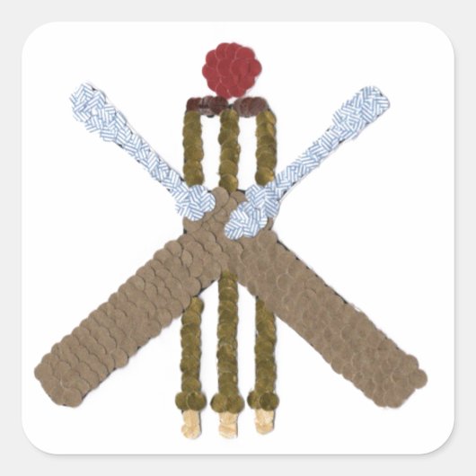 Sticker Carré de cricket/étiquette (Devant)