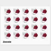 Sticker Carré de design Rose rouge (Feuille)