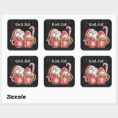 Sticker Carré De Dieu Jul Gnome En Coupes (Feuille)