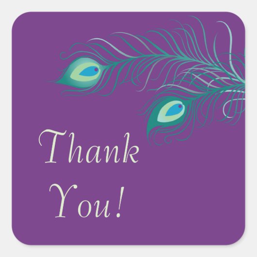 Sticker Carré de Fête des mariées de plumes de pao (Devant)