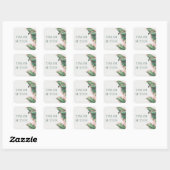 Sticker Carré de feuillage tropical rose et vert (Feuille)