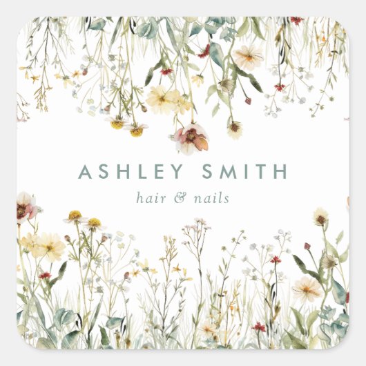 Sticker Carré de Fleurs Pressées (Devant)