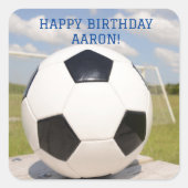 Sticker Carré de football noir et blanc (Devant)