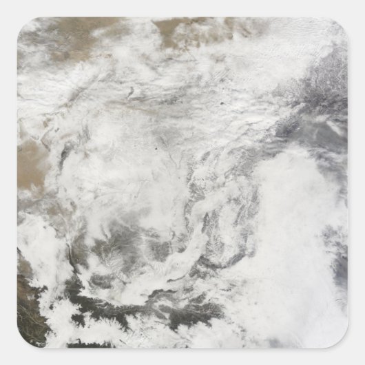 Sticker Carré De fortes chutes de neige en Chine (Devant)