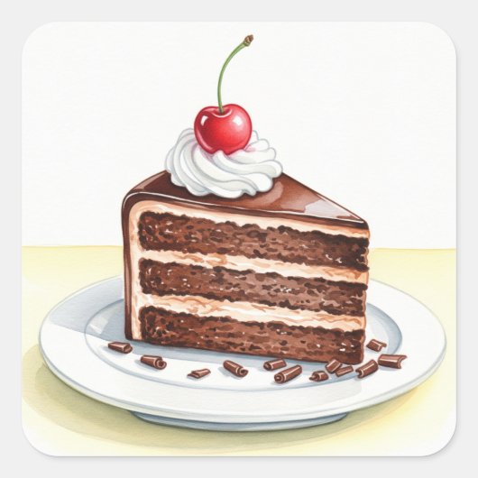 Sticker Carré de gâteau au chocolat (Devant)