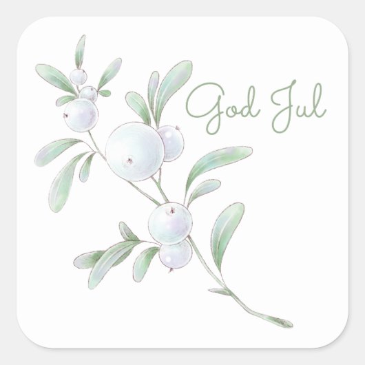 Sticker Carré de God Jul White Winter Berries (Devant)