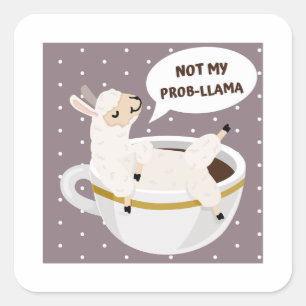 Sticker Carré de jeu de mots Prob-llama