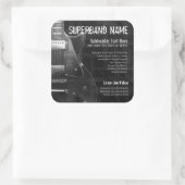 Sticker Carré de la bande de guitare gris (Sac)