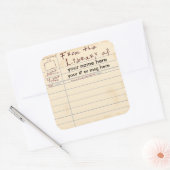 Sticker Carré De la bibliothèque de (Enveloppe)