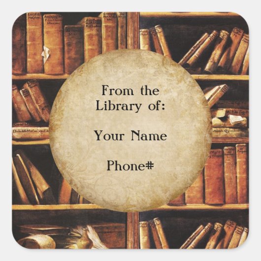 Sticker Carré De la bibliothèque de... (Devant)