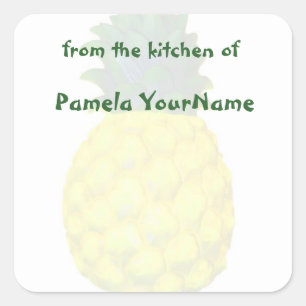 Sticker Carré De la cuisine de l'ananas