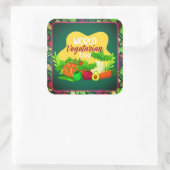 Sticker Carré de la Journée mondiale de la Végétar (Sac)