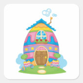 Sticker Carré de la maison des oeufs de Pâques (Devant)