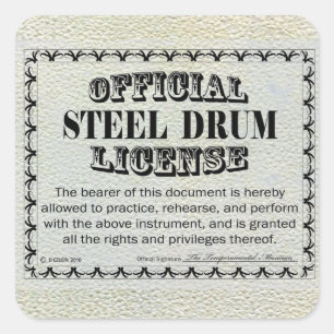 Sticker Carré de licence de tambour en acier
