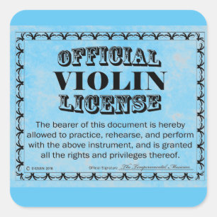 Sticker Carré de licence de violon