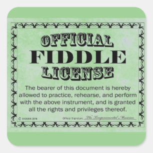 Sticker Carré de licence Fiddle