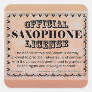 Sticker Carré de licence Saxophone
