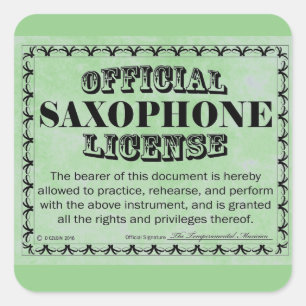 Sticker Carré de licence Saxophone