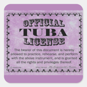 Sticker Carré de licence Tuba