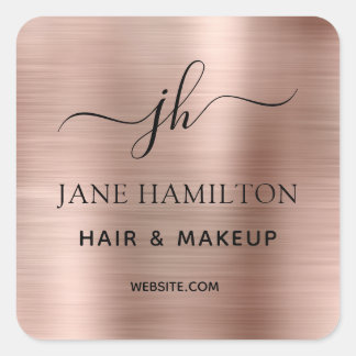 Sticker Carré de logo commercial Blush Pink