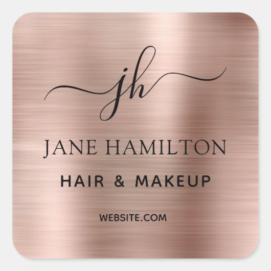 Sticker Carré de logo commercial Blush Pink (Devant)