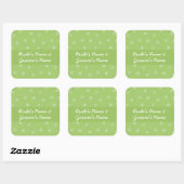 Sticker Carré de Mariage peint à points verts (Feuille)