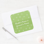 Sticker Carré de Mariage peint à points verts (Enveloppe)