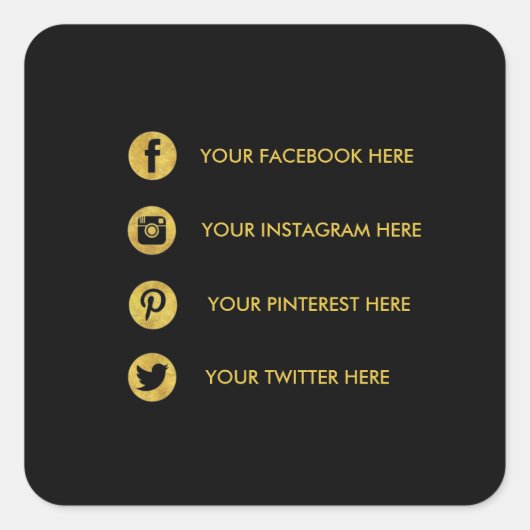 Sticker Carré de médias sociaux géométrique (Devant)