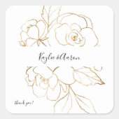 Sticker Carré de Merci Floral Linal Or (Devant)