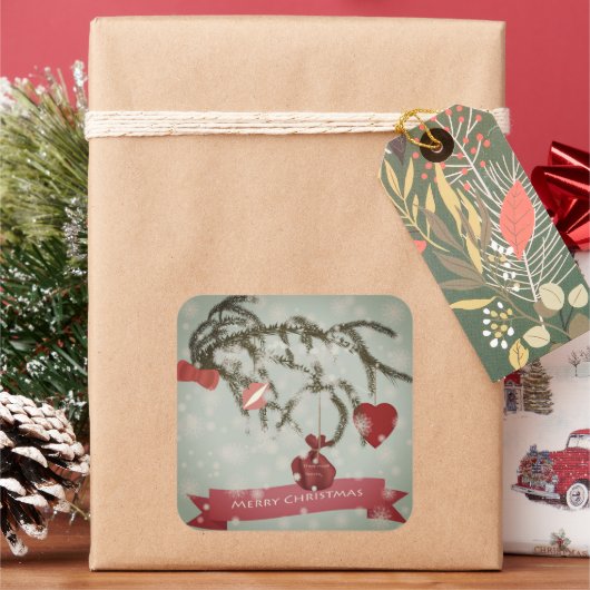 Sticker Carré de Noël (vacances)