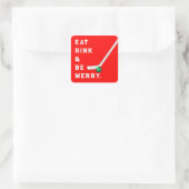 Sticker Carré de Noël de hockey (Sac)