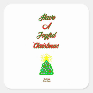 Sticker Carré de Noël joyeux