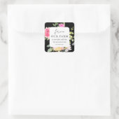 Sticker Carré De notre ferme à vous Floral Noir (Sac)