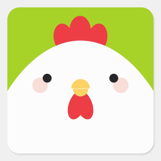 Sticker Carré de poulet blanc (Devant)
