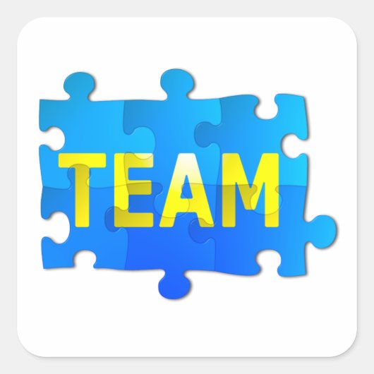 Sticker Carré de puzzle Team Jigsaw (Devant)