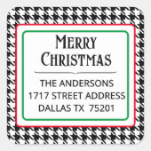 Sticker Carré de retour d'adresse Joyeux Noël 1,5" (Devant)