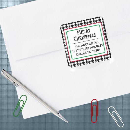 Sticker Carré de retour d'adresse Joyeux Noël 1,5"