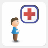 Sticker Carré de soins hospitaliers pour garçons b (Devant)