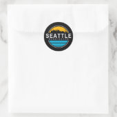 Sticker Carré de voyage Seattle Washington Skyline (Sac)