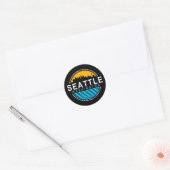 Sticker Carré de voyage Seattle Washington Skyline (Enveloppe)